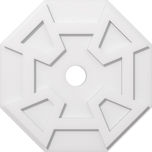Ekena Millwork Logan Architectural Grade PVC Contemporary Ceiling Medallion, 22"OD x 3"ID x 7 1/2"C x 1"P CMP22LG-03000 - main